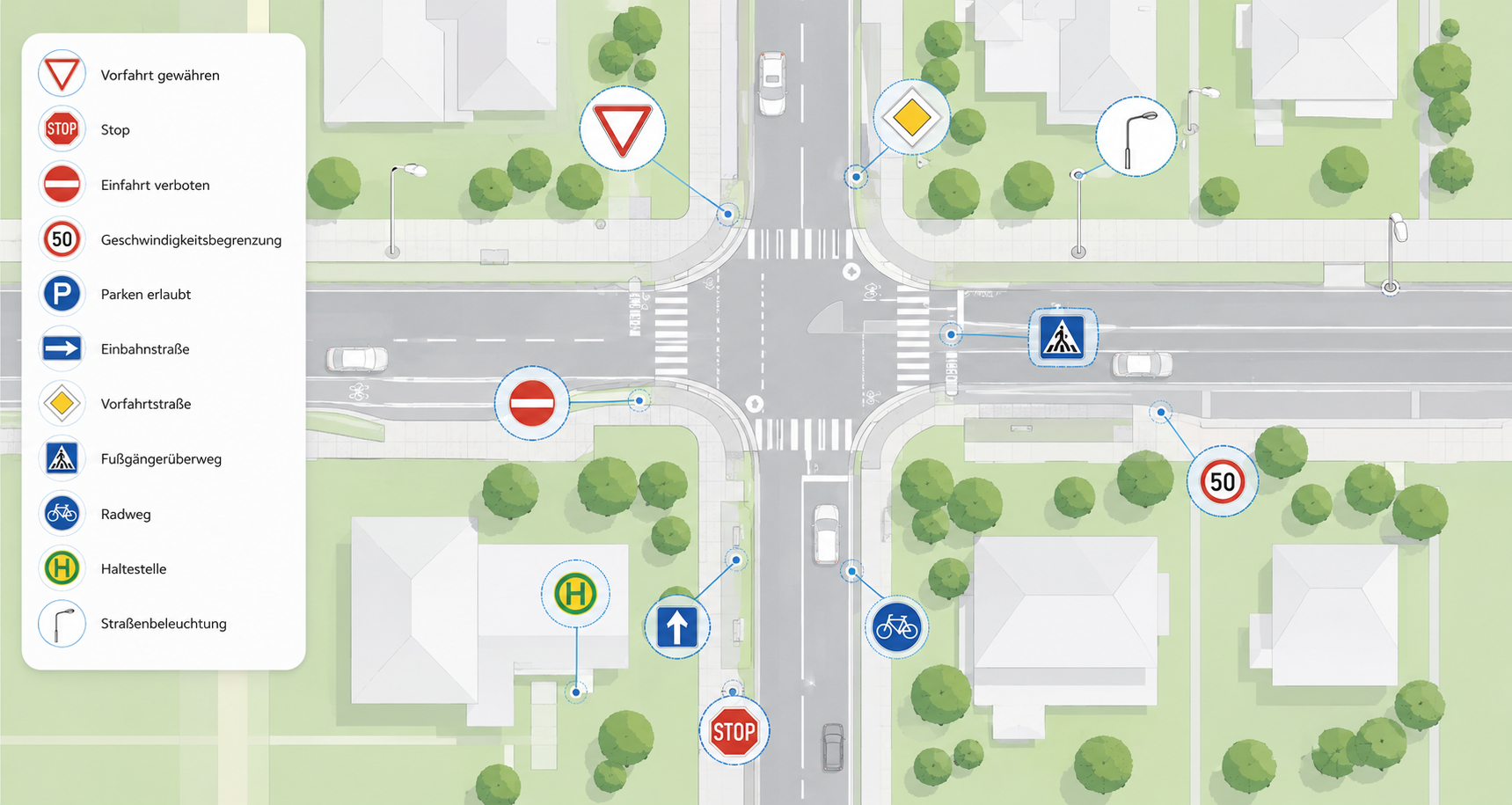 Verkehrsschilder & Straßeninfrastruktur